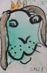Hase könig Acrylgemälde LW 30x20 Sonja Zeltner-Müller Atelier Kunstmüllerei - Bild 1 von 6