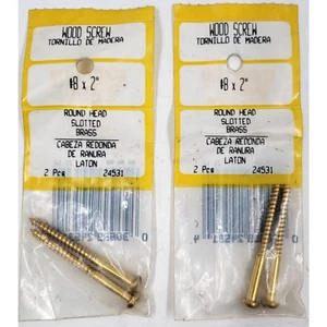 Kronenschraube #8 x 2" Rundkopf Holz Schlitzschrauben 2er Pack Gold Messing 2 Stück - Bild 1 von 3
