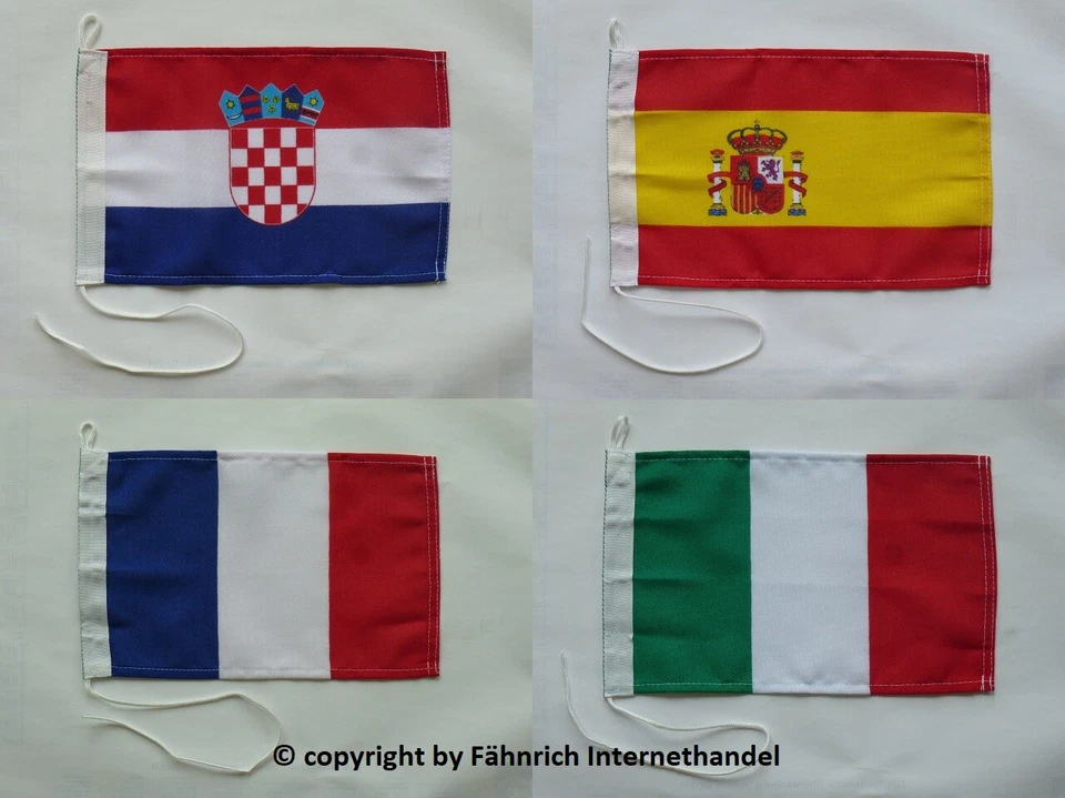 FLAGGE FAHNE BOOTSFLAGGE BOOT SCHIFF KROATIEN SPANIEN FRANKREICH ITALIEN 20 x 30
