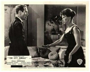 The City Jungle Original Lobby Card Paul Newman Barbara Rush Arguing 1959
