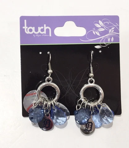 Detroit Tigers Alyssa Milano Touch Jeweled Dangle Earrings MLB Football Cover