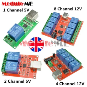 5/12V USB Relay 1/2/4/8 CH Programmable Computer Control Relay For Smart Home K - Picture 1 of 12