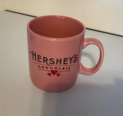  Hershey’s Chocolate 28 oz Extra Grande Xícara de Café Rosa Galeria Vintage com Corações - Imagem 1 de 3