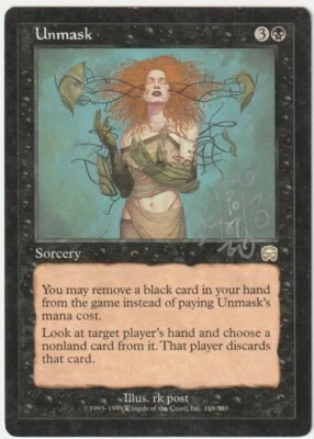 Mercadian Masques  MTG  Unmask  signed by  RK Post - Image 1 of 2