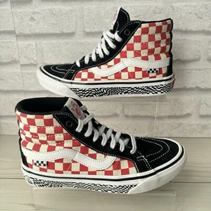 VANS Skateboarding Shoes UK 5.5 Sk8-Hi Jeff Grosso Black Red Check Pop Cush - Picture 1 of 15