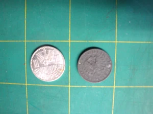 REPUBLIK OSTERREICH AUSTRIA 5 &10 GROSCHN COINS VERY GOOD CONDITION 1950 & 1955 - Picture 1 of 5