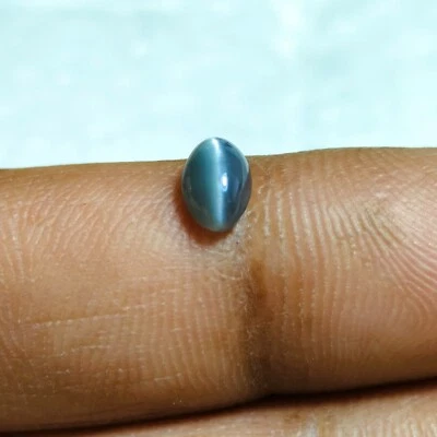 Piedra preciosa suelta natural de alejandrita ojo de gato de 1 quilate 7X4,5 verde, gris ovalada A-506 Foto 1 de 4