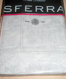 Sferra Piero Standard Sham Dove Grey Egyptian Cotton & Linen Sateen Italy New