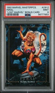 1992 Marvel Masterpieces #LM-2 FERAL Lost Marvel Bonus Card Mint PSA 9 - Bild 1 von 3
