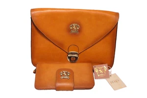 New Pratesi Firenze Made in Italy Brown Leather Crossbody Satchel Bag. - Picture 1 of 13