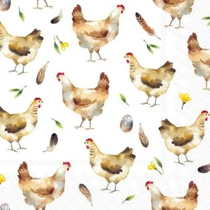 IHR Easter Rooster & Eggs Printed Lunch Paper Napkins 20-Pack Disposable 3-Ply - Picture 1 of 1