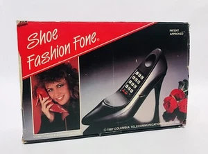 Columbia Shoe Fashion Fone Telephonem1987 Black High Heel SH-910 7 1/2  BOX ONLY - Picture 1 of 5