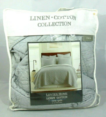 LAVTEX HOME Linen / Cotton Twin Quilt Grey NIP - Image 1 of 3