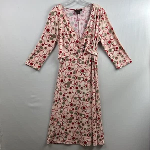 Chadwicks Midi Dress womens Faux Wrap Geometric Retro Boho Hippie Fun size 10 - Picture 1 of 13