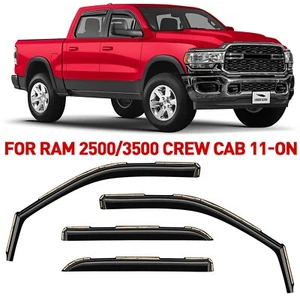 Rain Guards Vent Visors Shade for 2011-2025 Dodge Ram 2500/3500 Crew Cab - Picture 1 of 9