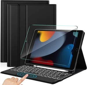 Sross-TEC Tastatur mit Touchpad für iPad 10.2, Air 3/ Pro 10.5[QWERTY] Schwarz - Afbeelding 1 van 6