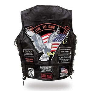 Chaleco Chaqueta Sin Mangas De Cuero " Aigle / Live To Ride " S A 7XL Biker - Imagen 1 de 10