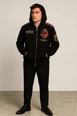 Coogi Men Black Gold Embroidery Jacket Size XXXL Luxury  Heavy Gorpcore - Image 1 of 4