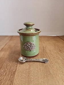 Oregon Stoneware Studio Dragonfly & Pewter Condiment Set Crosby & Taylor Pewter - Picture 1 of 8