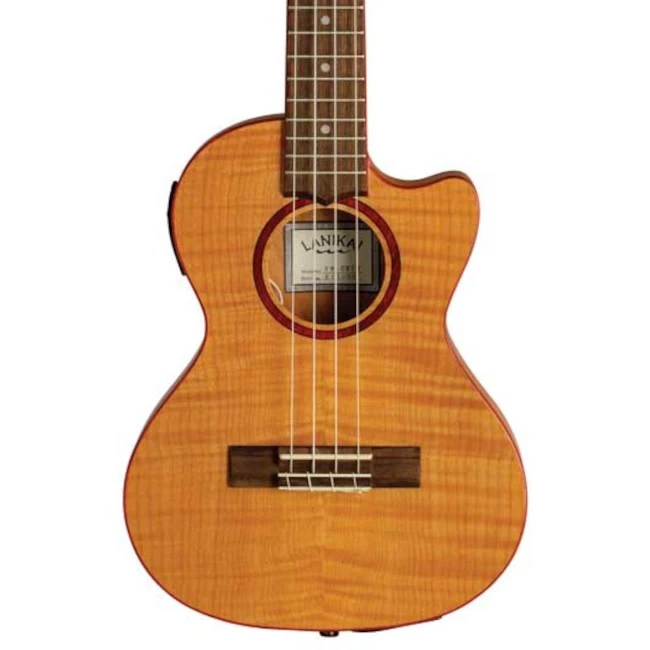 LANIKAI Fm-cett Flame Maple Thin Tenor Ukulele Electric Natural With Gig Bag