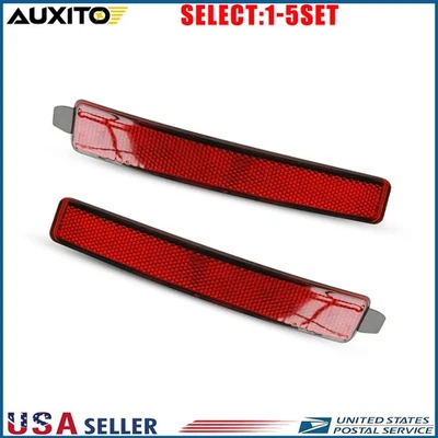 Red Lens Rear Bumper Reflectors Fit Chevy Traverse 2009-2012 Left & Right 2-10X — 第 1/4 张图片