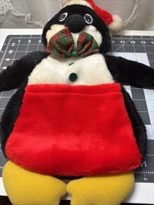 Vintage 80’s Plush 3D Penguin Christmas Stocking R.O.C - Picture 1 of 4