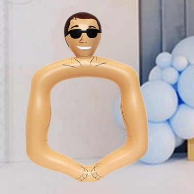 Inflatable Photo Frame Muscular Man Large Favors for Pool Birthday Single Party - Image 1 of 4