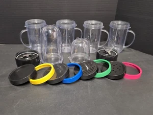 Magic Bullet Replacement  Blender Cups 16 piece Set Cups, Lids, Blades - Picture 1 of 9