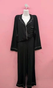 Victoria's Secret Modal weicher langer Pyjama Set Oberteil & Unterteil XL schwarz - Bild 1 von 11
