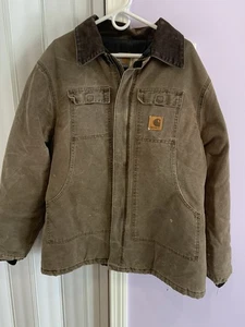 Vtg Carhartt C26 CHT XL Union Made In USA Quilted Lining Duck Canvas Jacket - Picture 1 of 15