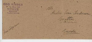 EXCELENTE ENVOLTURA 1937 NOMME-ESTONIA A SUECIA 5M - Imagen 1 de 2