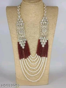 Collar Tradicional Hombre para Boda Chapado en Oro Collar para Hombre Sherwani Mala - Imagen 1 de 6