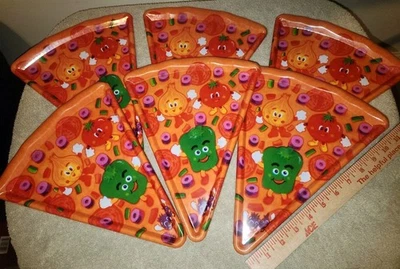 Juego de 6 platos de fiesta de rebanadas de pizza de plástico en forma de triángulo para cocina pastel de verduras Foto 1 de 4