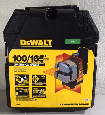 DEWALT DW089K 50' FT. Y 165' ROJO AUTONIVELANTE 3 HACES LÍNEA TRANSVERSAL NIVEL LÁSER Foto 1 de 4