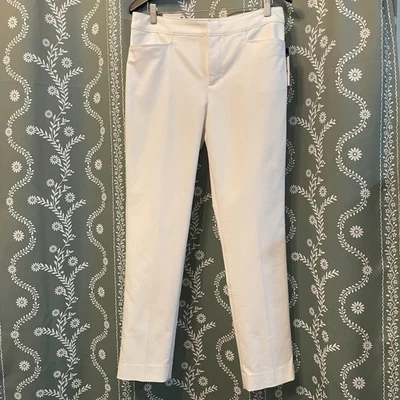NUEVO Pantalones de Vestir Chaps Perfectamente Pulidos Calce Adelgazante Súper Elásticos Blancos Talla 10R Foto 1 de 4
