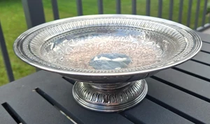 Vintage Silverplate Pedistal Bowl Ellis Barker England SHEFFIELD Menorah 9.5 3.5 - Picture 1 of 9