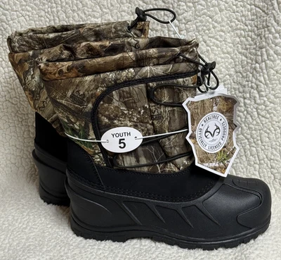 New Itasca RealTree EDGE Camo Kids Youth Size 5  Waterproof Rain-Snow Boots - Image 1 of 4