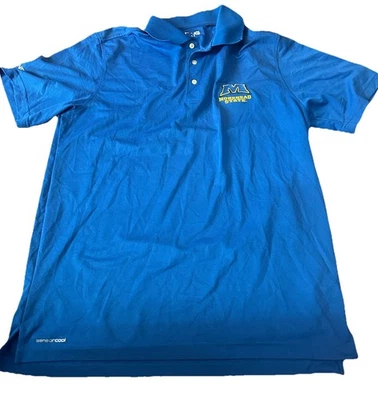 PING Polo Shirt Large Men’s Morehead State University Logo Blue Sensor Cool Golf - Image 1 of 4