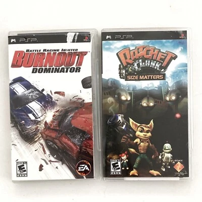 PSP Games Battle Racing Ignited Burnout Dominator & Ratchet Clank Size Matters - Image 1 of 2