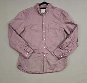 Jos A Bank Shirt Men's Medium Maroon Tailored Fit Button Up Long Sleeve Cotton - Picture 1 of 22