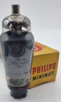 Valvola Philips Miniwatt EBL 1 Rara e Vintage - Perfettamente Funzionante - Imagen 1 de 3
