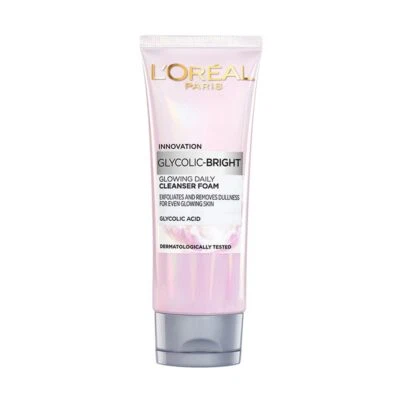L'Oreal Paris Glycolic Bright Daily Foaming Facial Cleanser For Face 50ml - Image 1 of 4
