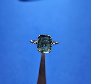 New Natural Moss Agate 3ct 925 Sterling Silver Adjustable Ring USA 