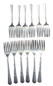 Juego 12 tenedores de ensalada Court plateados 1939 International Silver 6 pulgadas - Imagen 1 de 7