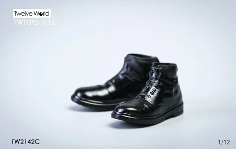 TW2142C: 1/12 TWTOYS Men's Black Boots fit 6'' Crazy Figure MixMax TBLeague Body Cover