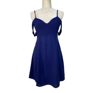 Mini Vestido ASTR the Label Sweetheart Corbata Hombro Azul Talla Pequeña - Imagen 1 de 10