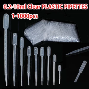 0.2ml-10ml Kunststoff Wegwerf Abgestufte Tropfer Transfer Pipetten Pipettier DE - Bild 1 von 18