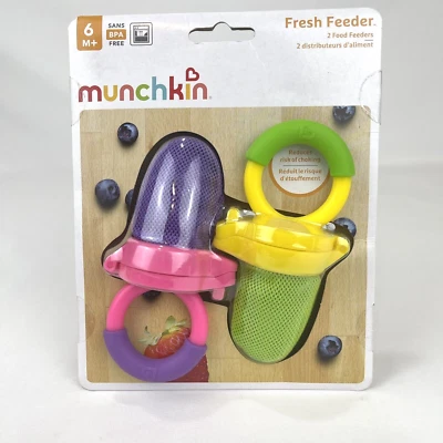 Alimentador de alimentos frescos Munchkin paquete de 6+ meses de 2 rosa amarillo sin BPA 0601 Foto 1 de 4