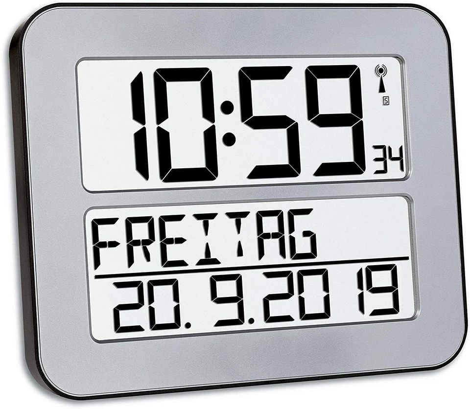 TFA Dostmann TIMELINE MAX Digitale-Funkuhr - Silber