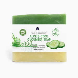 Handmade Aloe vera with cool cucumber soap perfect for cooling & refreshing you - Picture 1 of 6